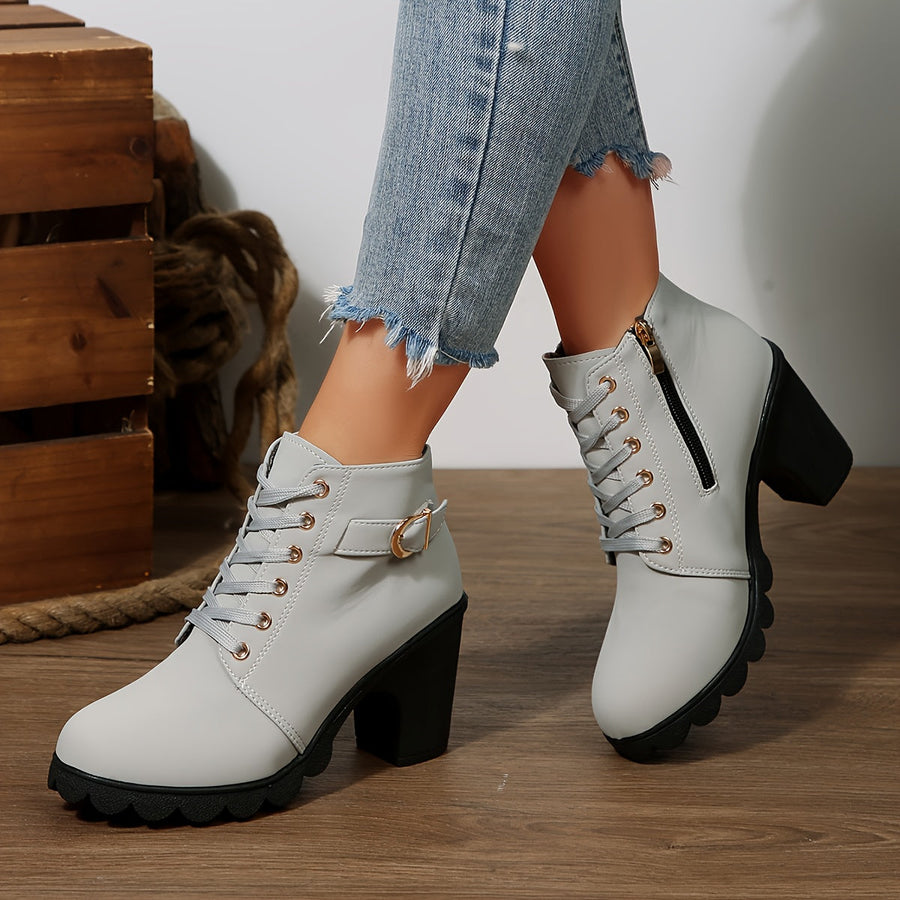 Modesty | Lace-Up Block Heel Ankle Boot view 1