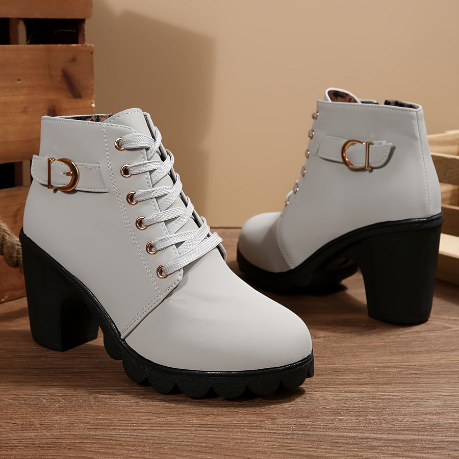 Modesty | Lace-Up Block Heel Ankle Boot view 4