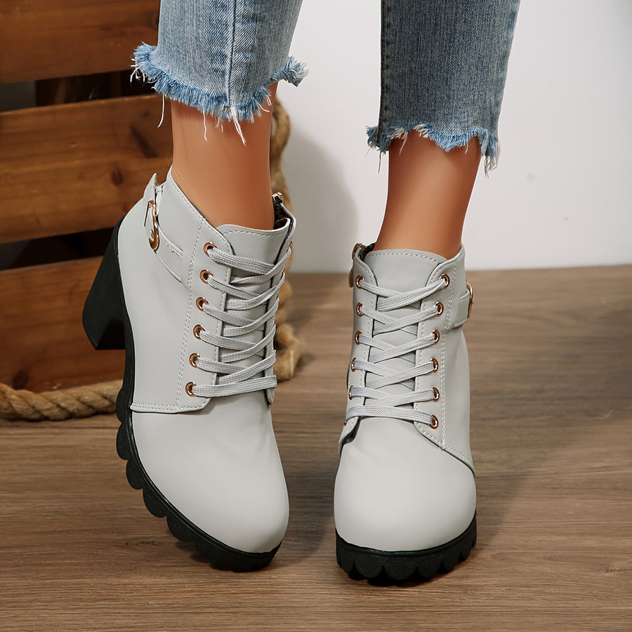Modesty | Lace-Up Block Heel Ankle Boot view 5