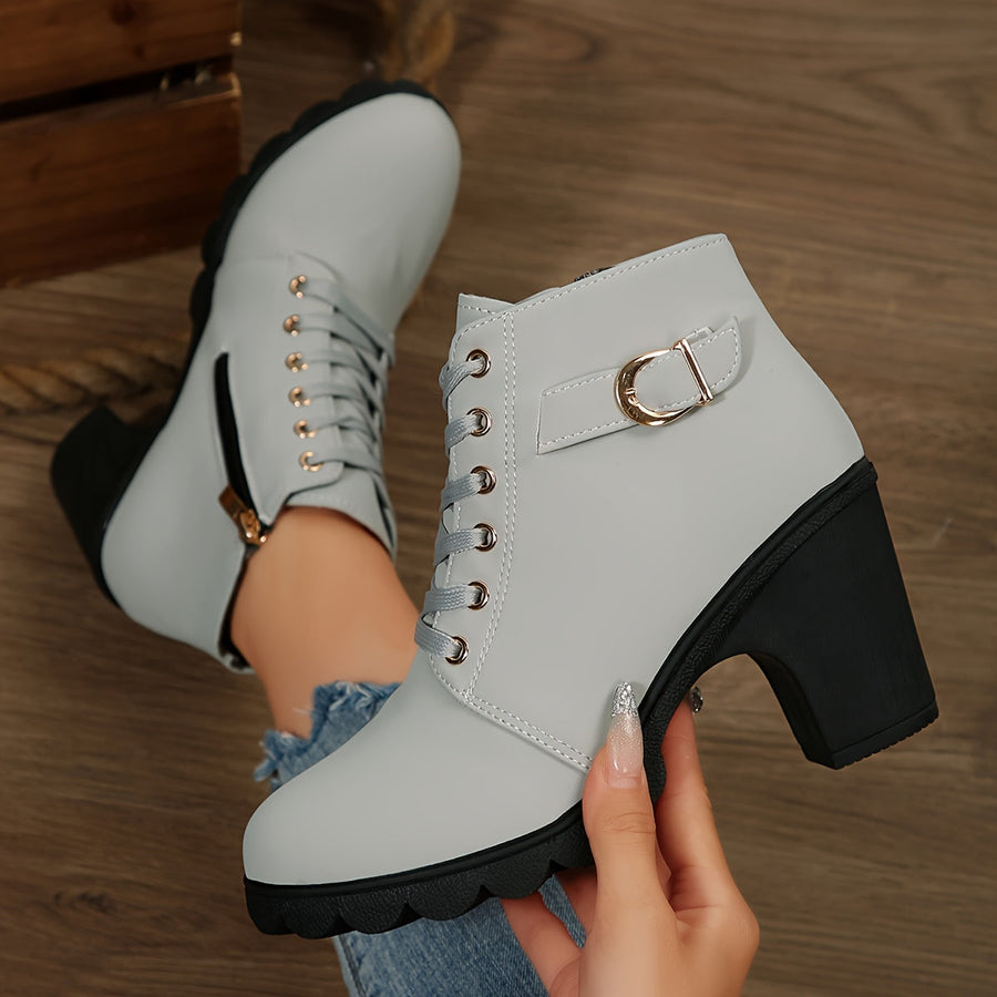 Modesty | Lace-Up Block Heel Ankle Boot view 6