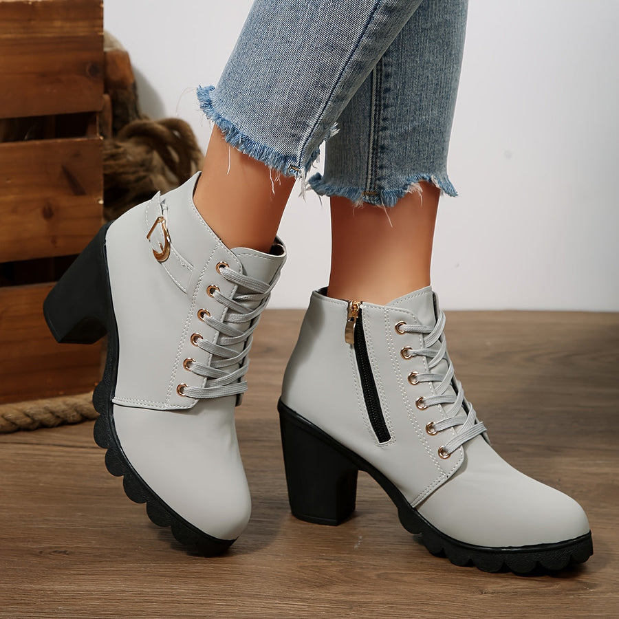 Modesty | Lace-Up Block Heel Ankle Boot view 7