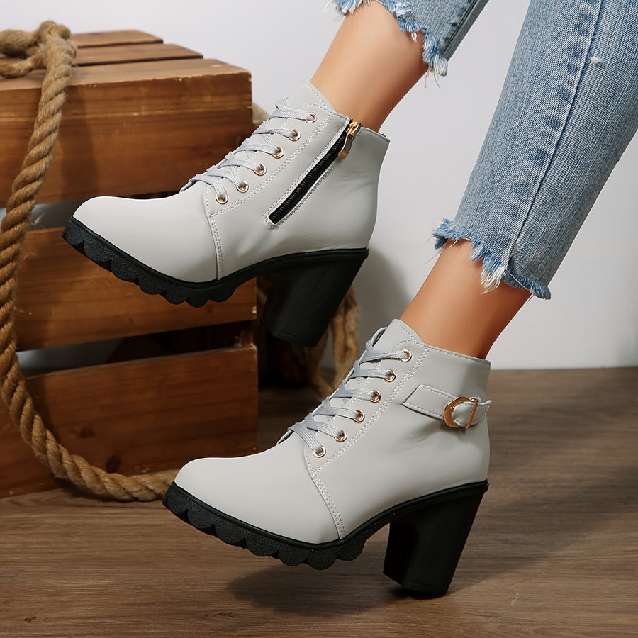 Modesty | Lace-Up Block Heel Ankle Boot view 8