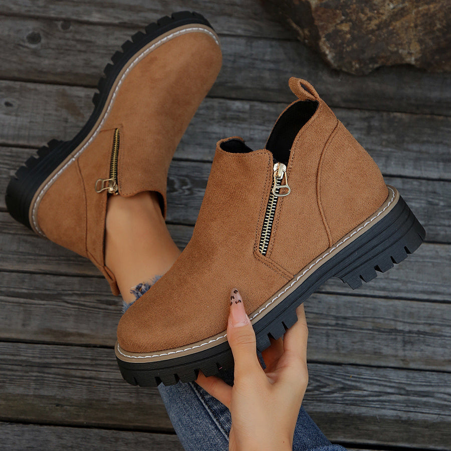 Zenobia | Platform Ankle Boots with Side Zipper view 11