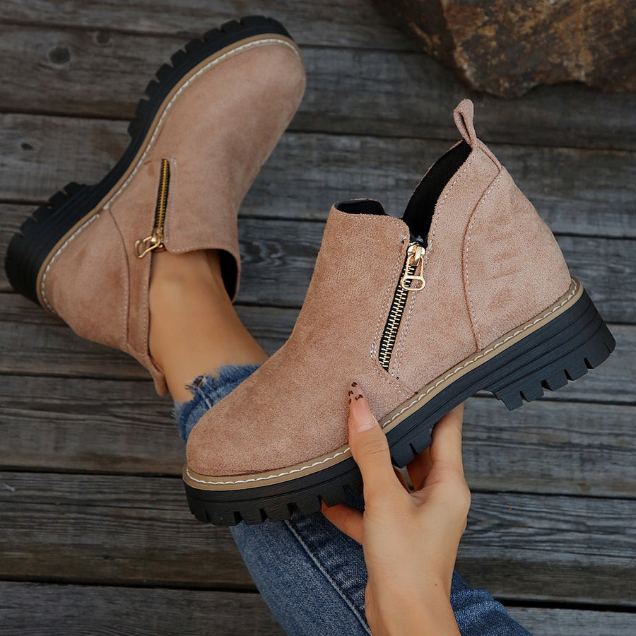 Zenobia | Platform Ankle Boots with Side Zipper view 12
