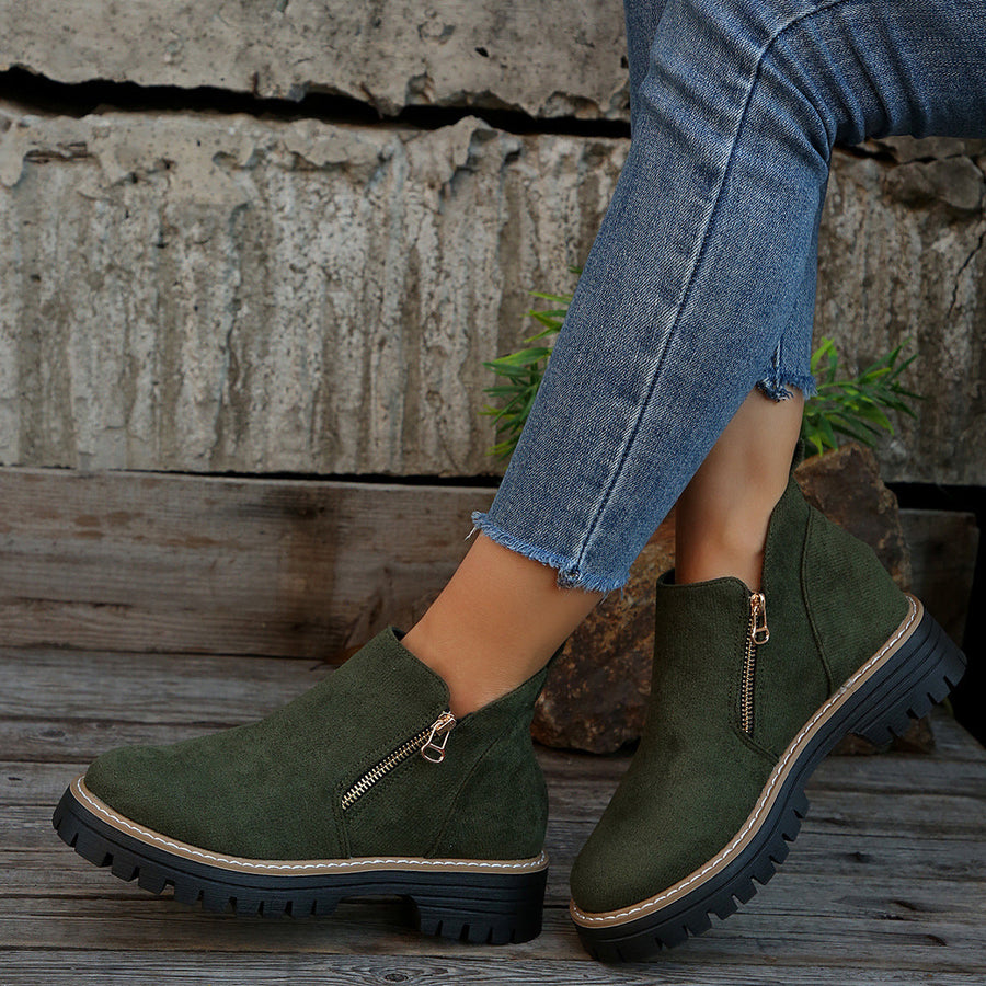 Zenobia | Platform Ankle Boots with Side Zipper view 13