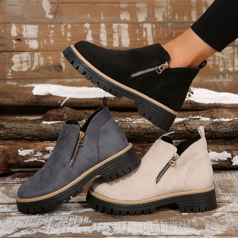 Zenobia | Platform Ankle Boots with Side Zipper view 2