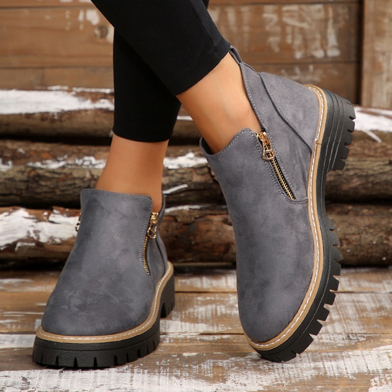 Zenobia | Platform Ankle Boots with Side Zipper view 3