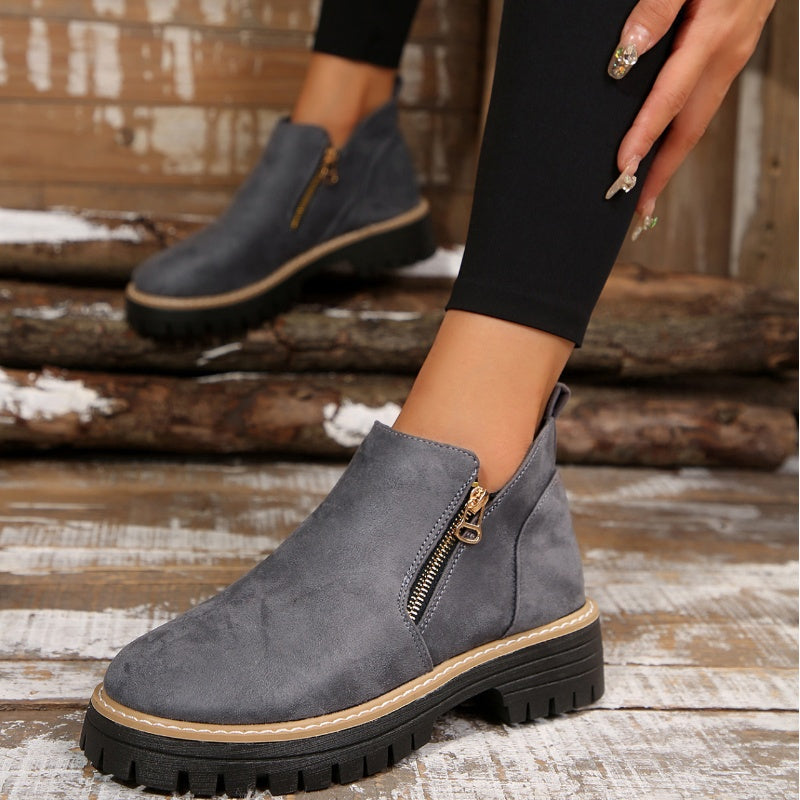 Zenobia | Platform Ankle Boots with Side Zipper view 7