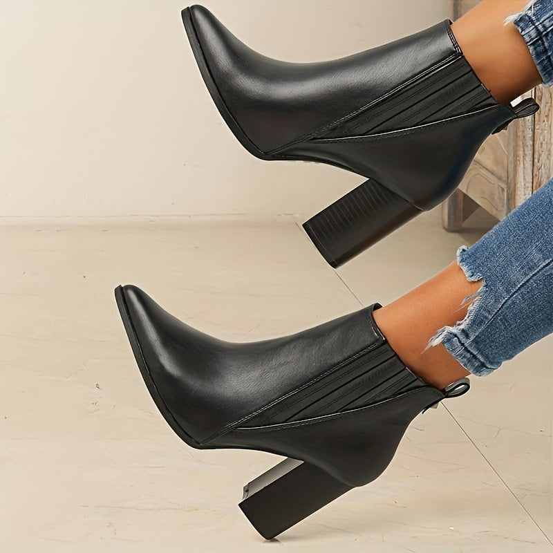 Sorcha | Square Heel Pointed Toe Ankle Boots