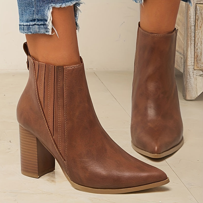 Sorcha | Square Heel Pointed Toe Ankle Boots view 10