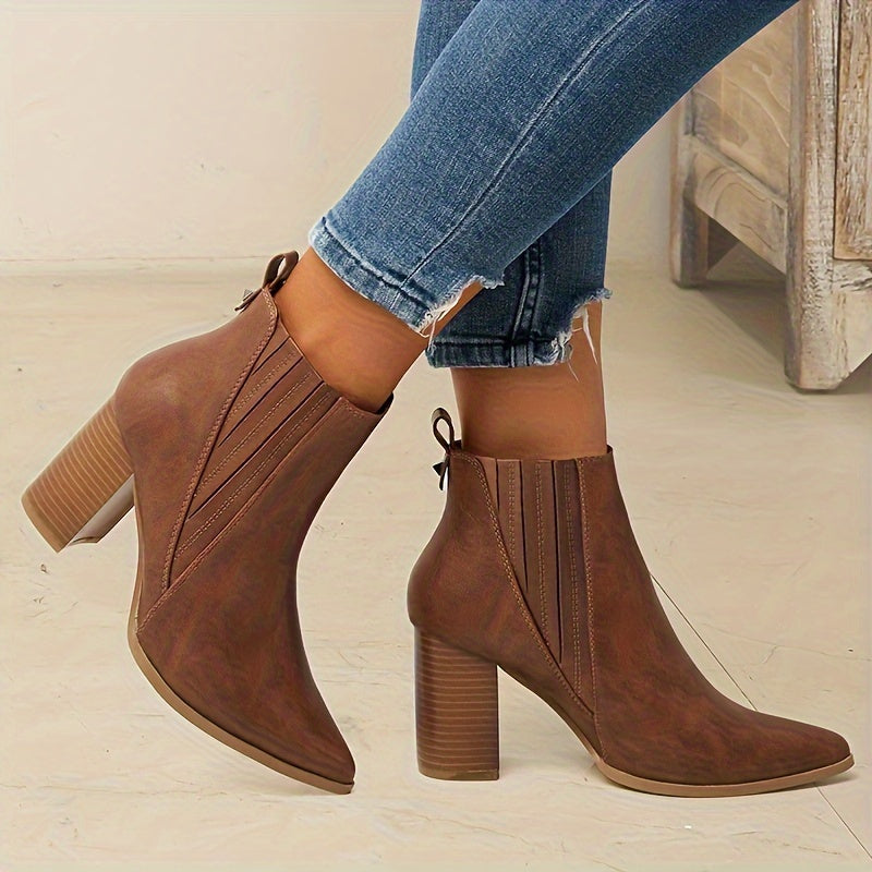 Sorcha | Square Heel Pointed Toe Ankle Boots view 4