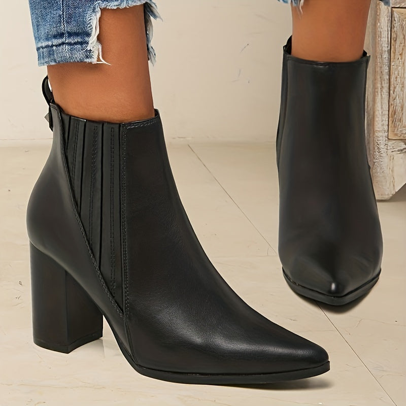 Sorcha | Square Heel Pointed Toe Ankle Boots view 5