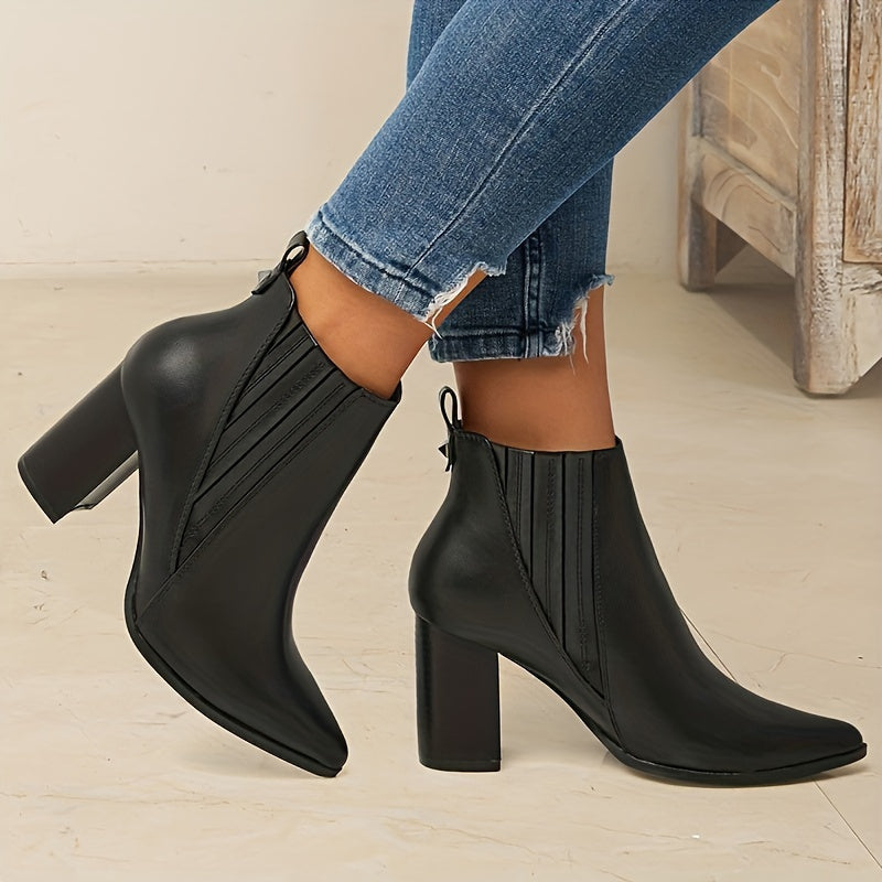 Sorcha | Square Heel Pointed Toe Ankle Boots view 7