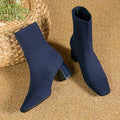 Honeysuckle | Knit Ankle Boot with Block Heel