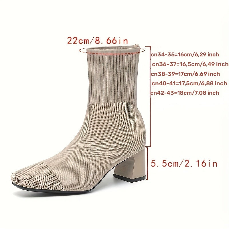 Honeysuckle | Knit Ankle Boot with Block Heel view 15