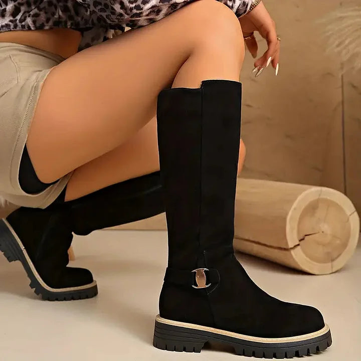 Rosina | Knee High Boots with Buckle Detail view 5