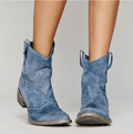 Elettra | Suede Western Ankle Boots