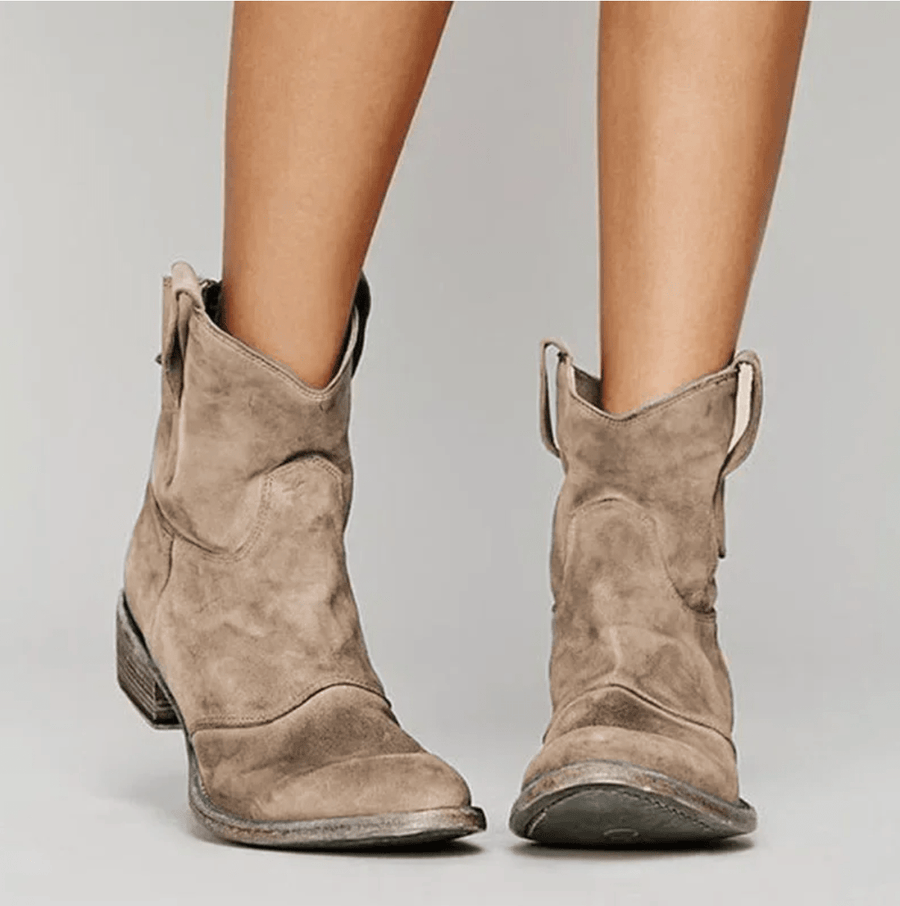 Elettra | Suede Western Ankle Boots view 2