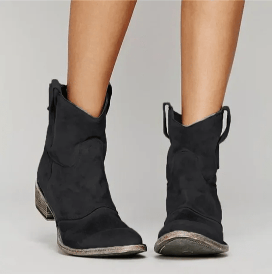 Elettra | Suede Western Ankle Boots view 3
