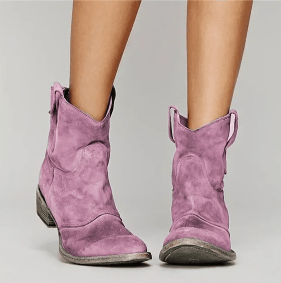 Elettra | Suede Western Ankle Boots view 5