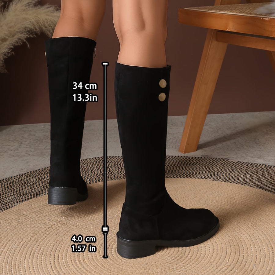 Briseis | Knee High Boots with Gold Button Detail view 12