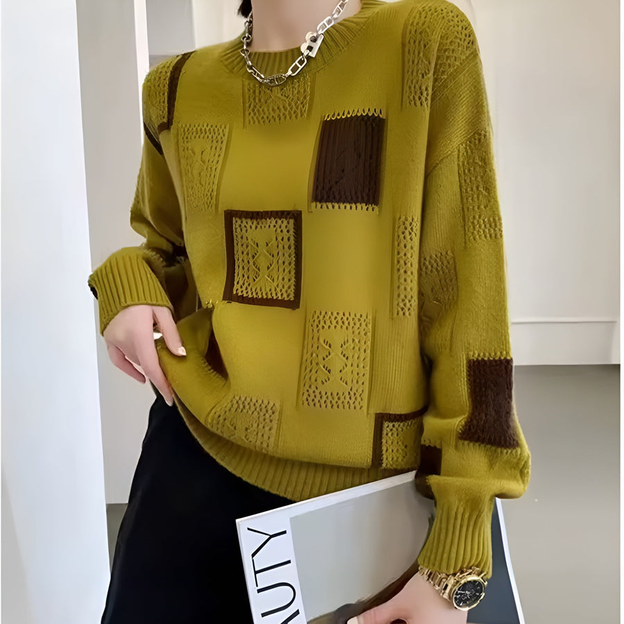 Ottilie | Elegant Squares Sweater view 4