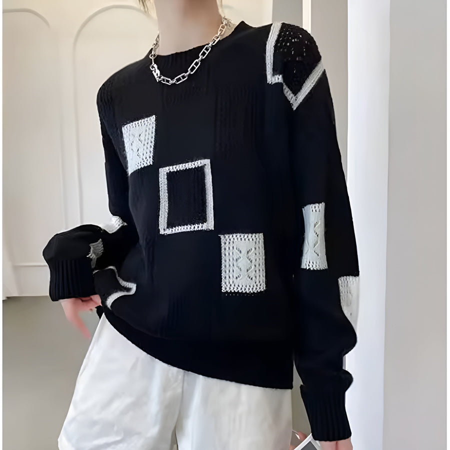 Ottilie | Elegant Squares Sweater view 6