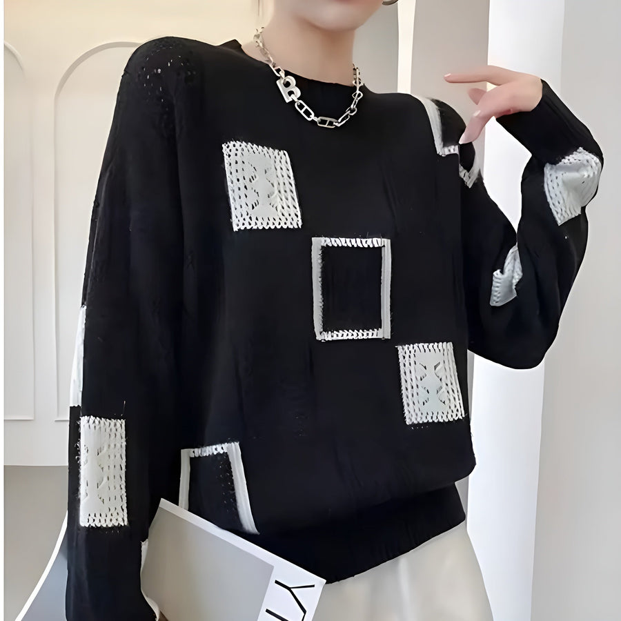 Ottilie | Elegant Squares Sweater view 5