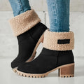 Xiomara | Fleece Lined Ankle Boots with Block Heel