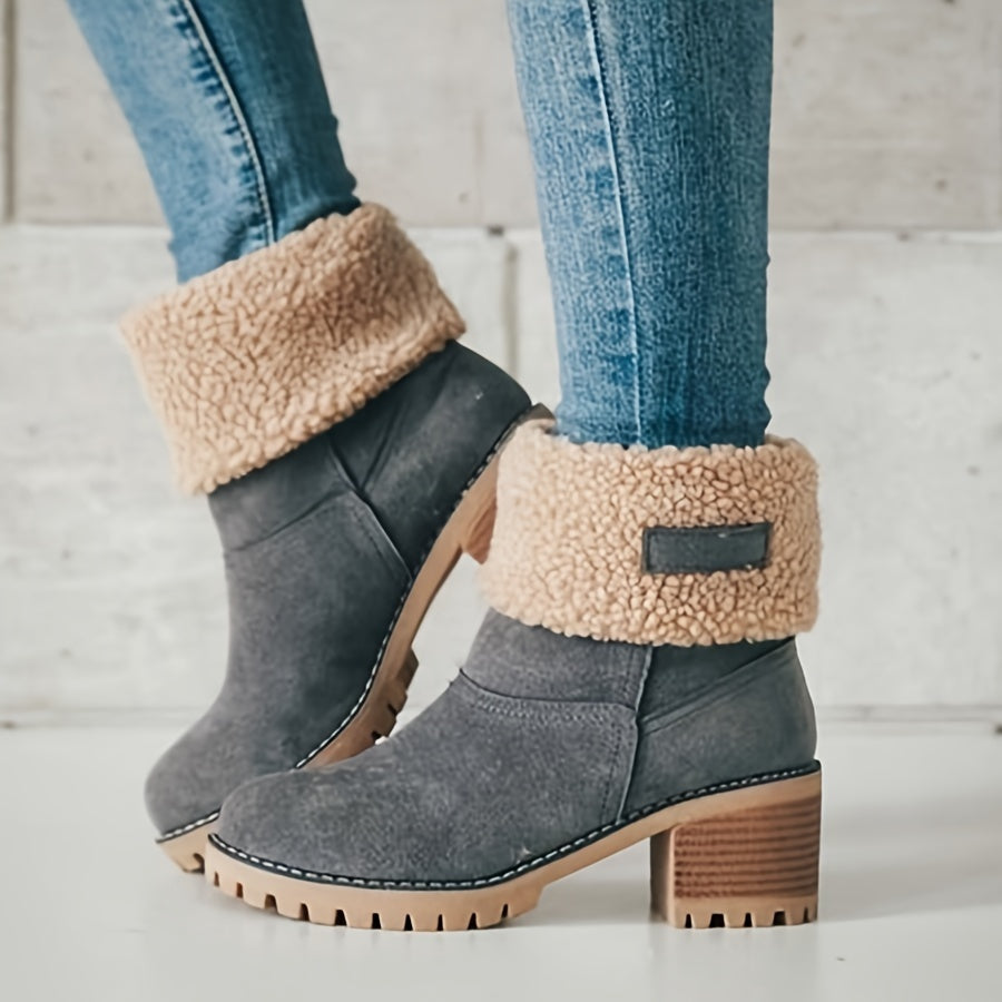 Xiomara | Fleece Lined Ankle Boots with Block Heel view 12