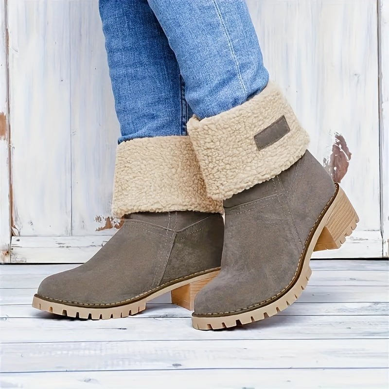 Xiomara | Fleece Lined Ankle Boots with Block Heel view 14
