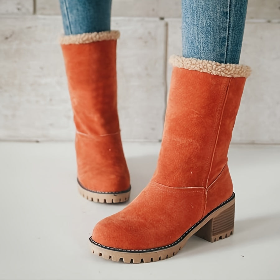 Xiomara | Fleece Lined Ankle Boots with Block Heel view 15