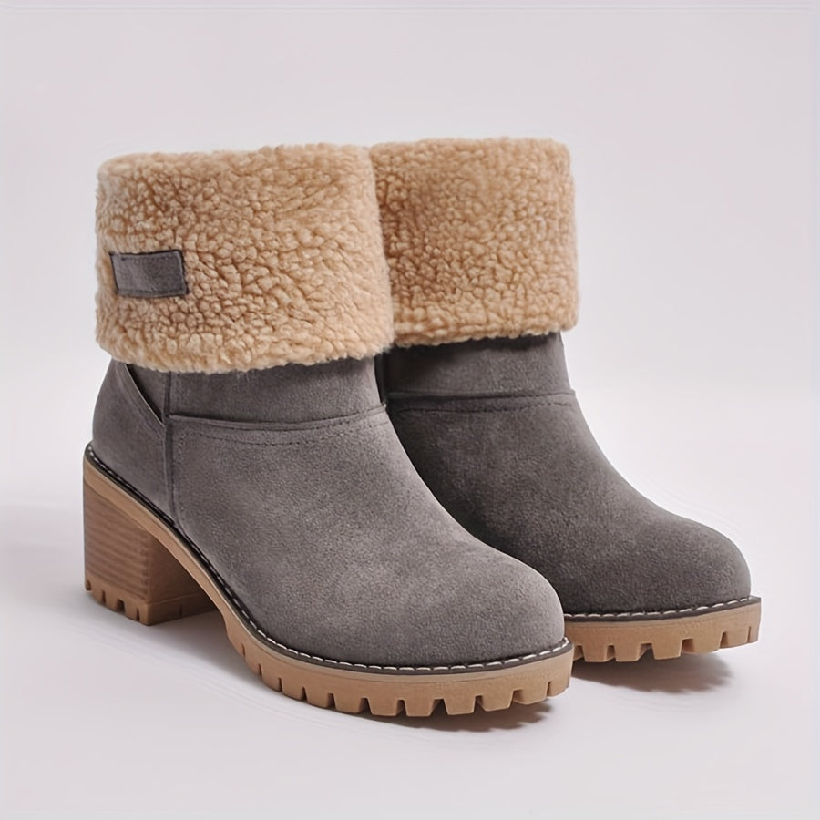 Xiomara | Fleece Lined Ankle Boots with Block Heel view 3