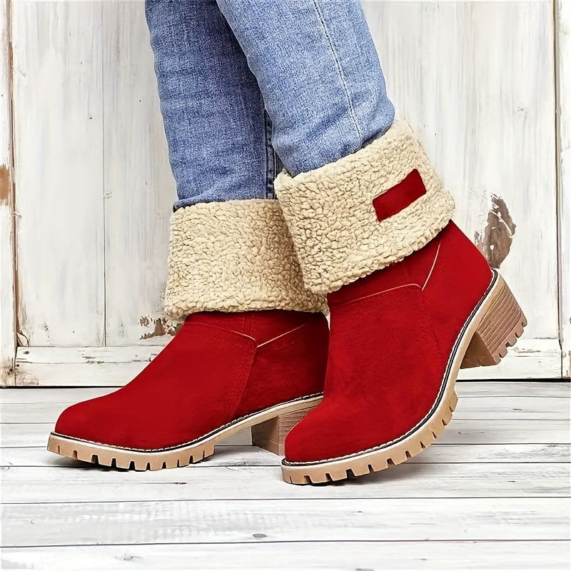 Xiomara | Fleece Lined Ankle Boots with Block Heel view 5