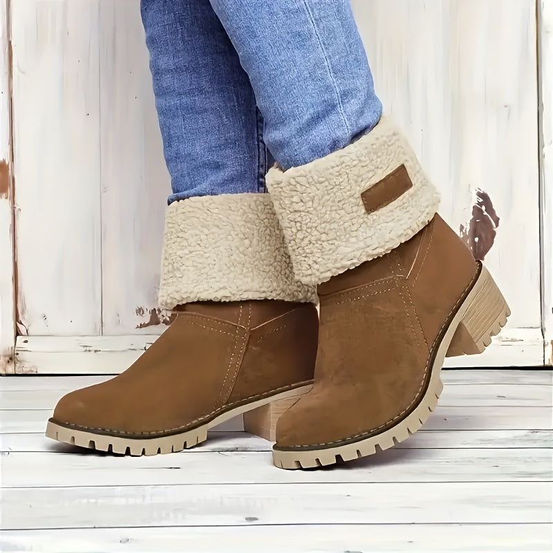 Xiomara | Fleece Lined Ankle Boots with Block Heel view 8