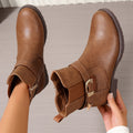 Lavender | Western Buckle Ankle Boot