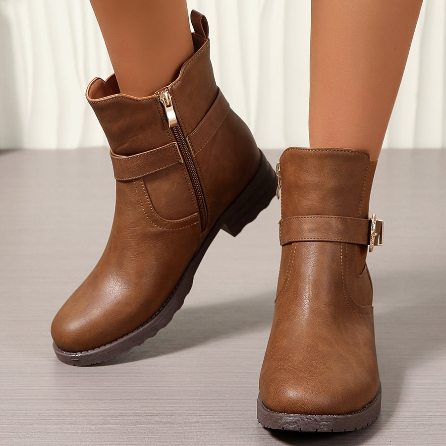 Lavender | Western Buckle Ankle Boot view 5
