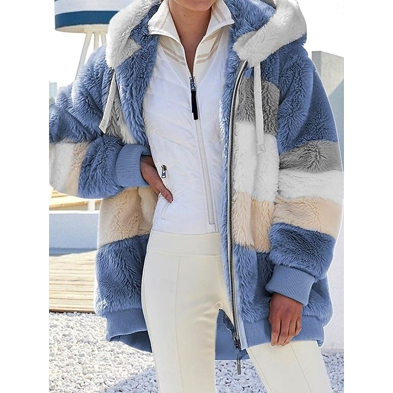 Corinne | Women's Hooded Zip Up Jacket – Cozy Plush Winter Coat view 2