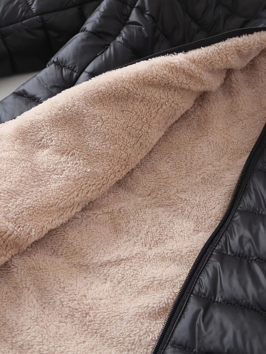 Isla | Women's Quilted Long Coat – Lined Longline Winter Puffer Coat view 5