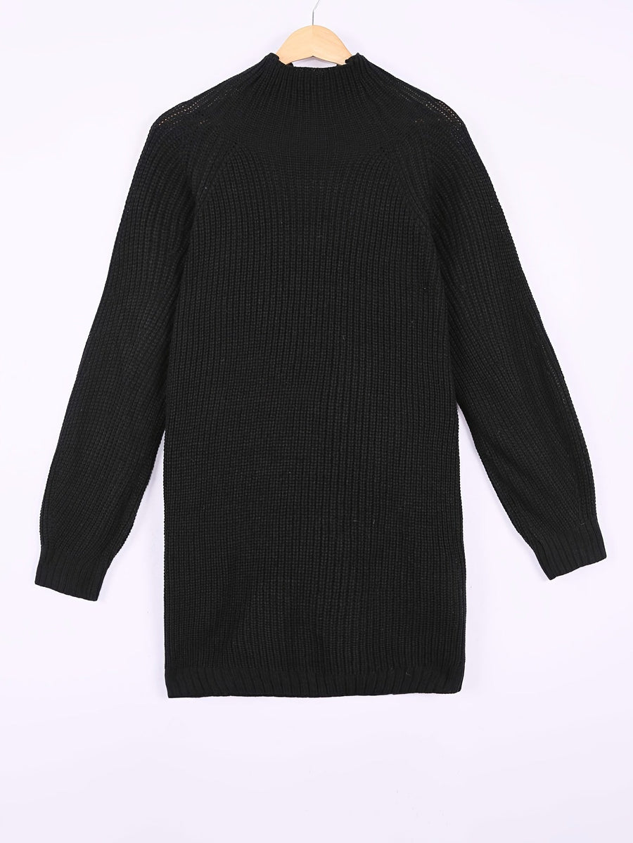 Rosabel | Women's Plus Size Sweater Dress – Half Turtleneck Relaxed Knit Dress view 4