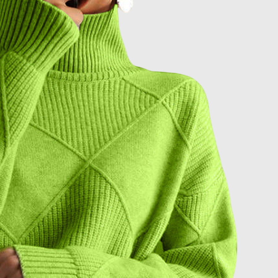 Wrenna | Roll Neck Sweater with Diagonal Seam Detail view 9