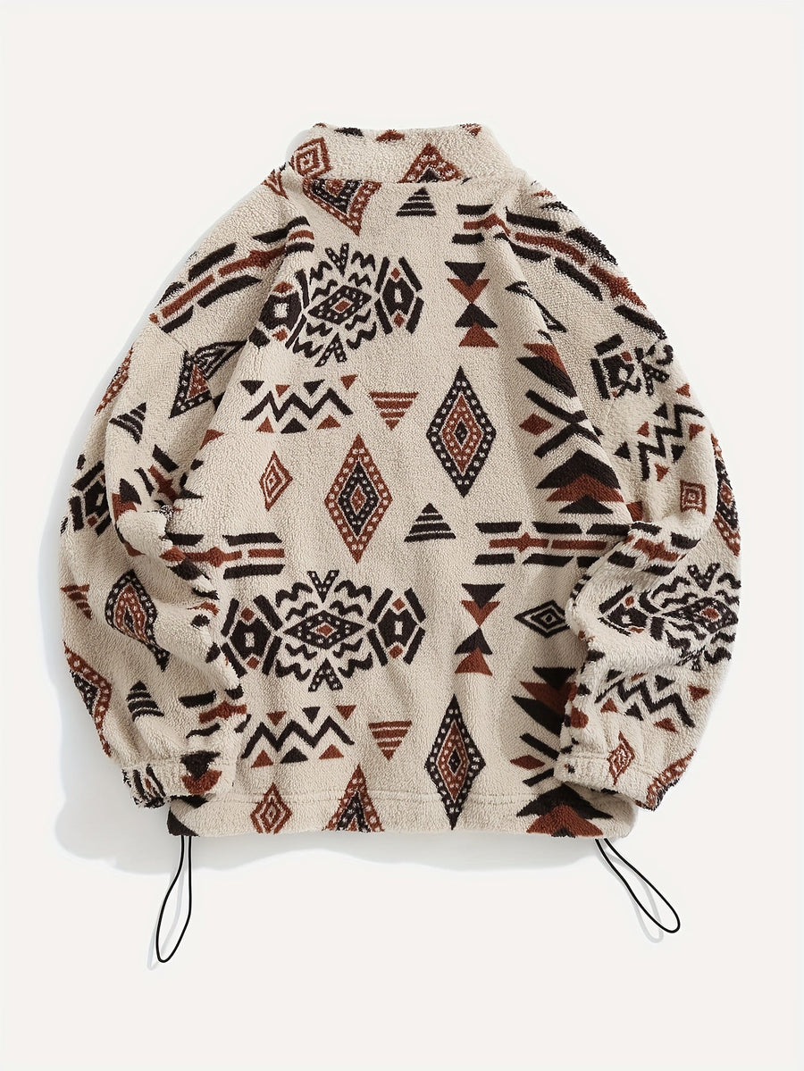 Carmen | Women's Plush Zip Up Jacket – Patterned Cozy Winter Jacket view 3