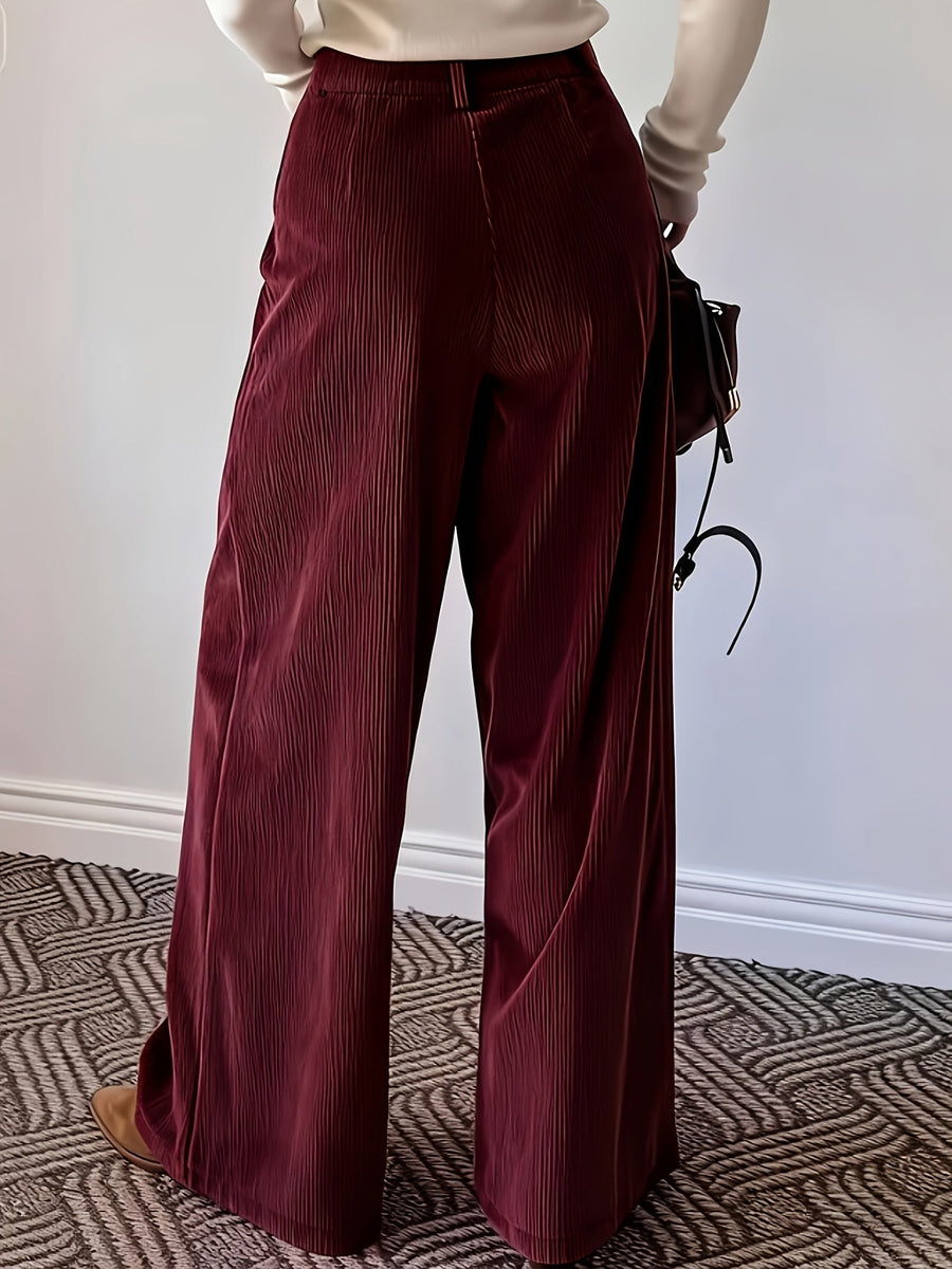 Celine | Women's Pleated Wide Leg Trousers – High Waisted Dress Pants view 14