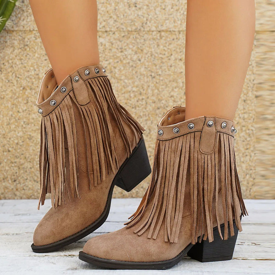 Genevieve | Wide Calf Western Fringe Cowboy Boots view 10