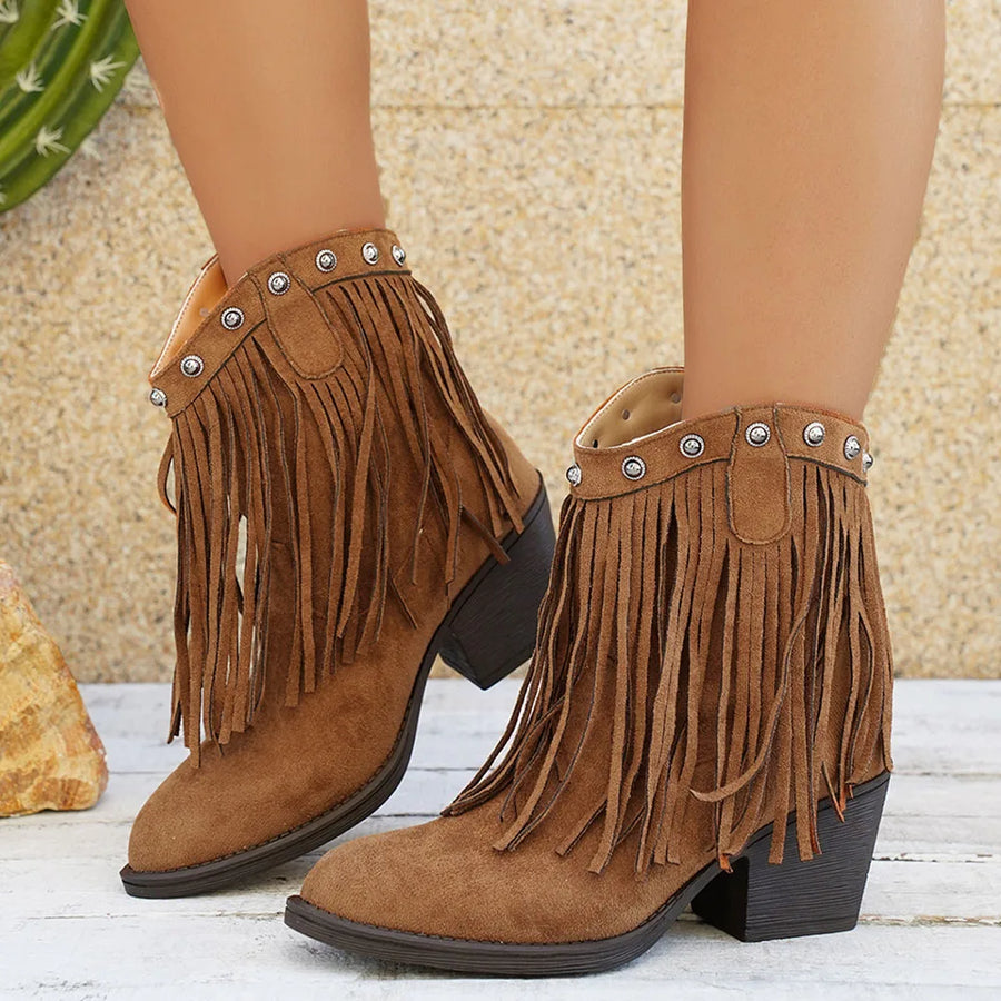 Genevieve | Wide Calf Western Fringe Cowboy Boots view 11