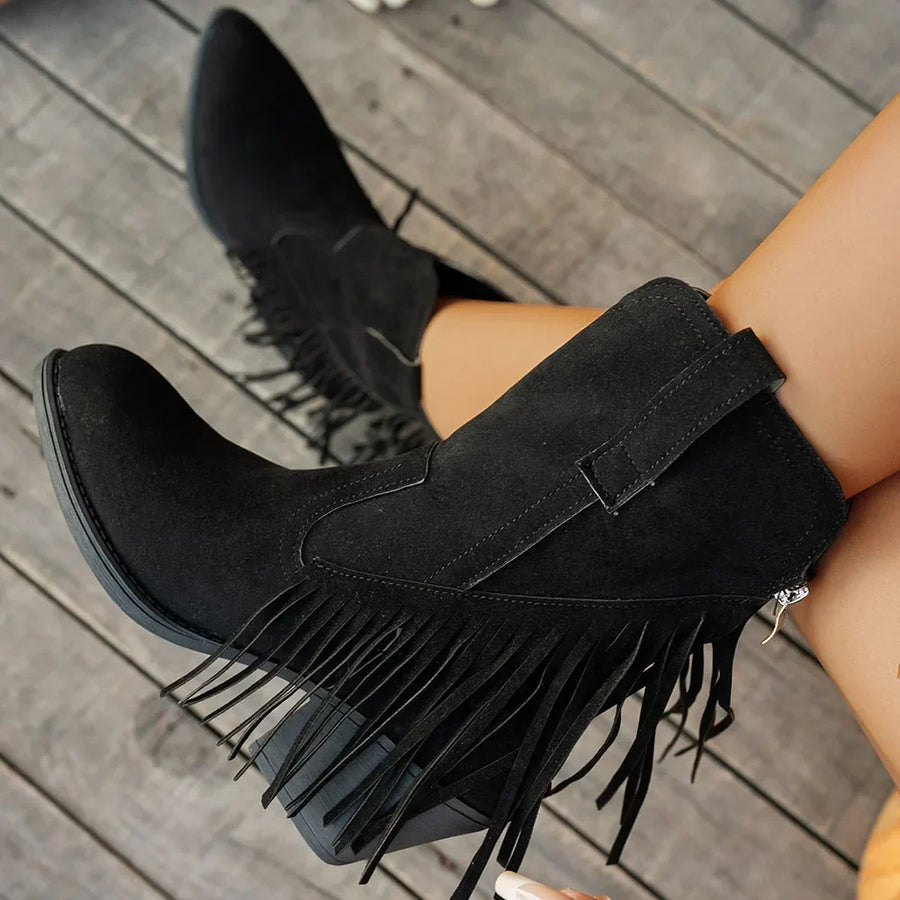 Genevieve | Wide Calf Western Fringe Cowboy Boots view 6
