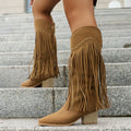Genevieve | Wide Calf Western Fringe Cowboy Boots