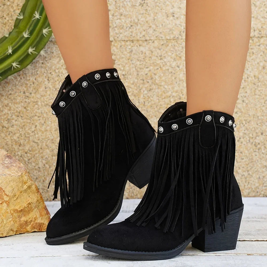 Genevieve | Wide Calf Western Fringe Cowboy Boots view 9