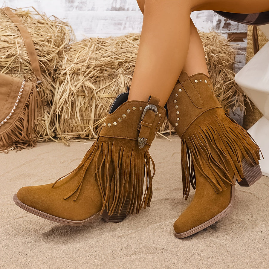 Persia | Wide Calf Western Fringe Cowboy Boots view 2
