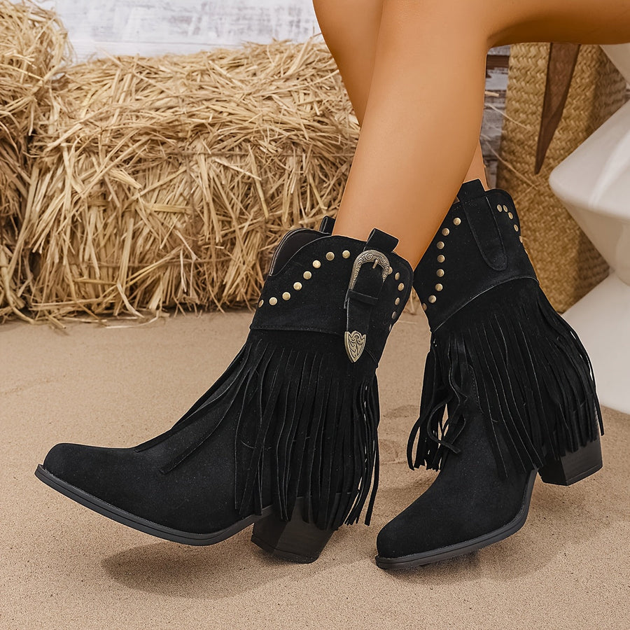 Persia | Wide Calf Western Fringe Cowboy Boots view 4